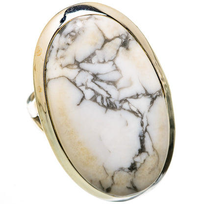 Howlite Rings handcrafted by Ana Silver Co - RING104371 - Photo 2