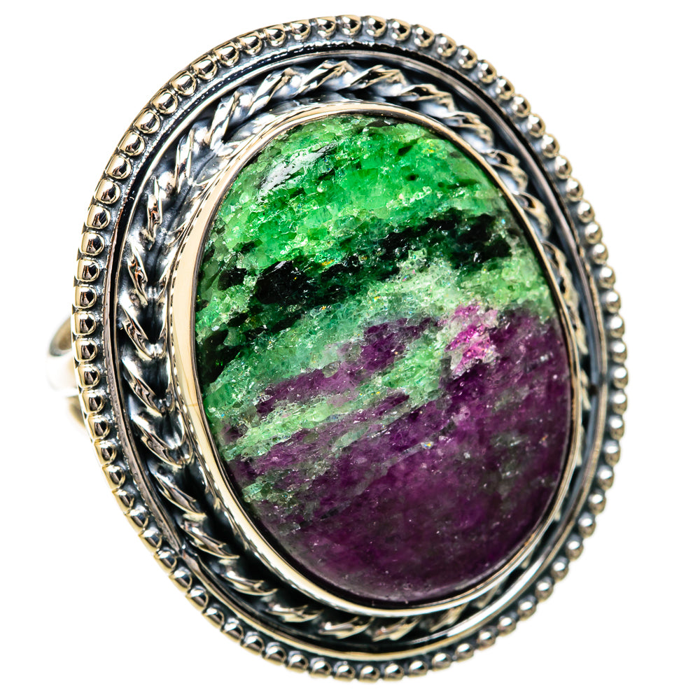 Ruby Zoisite Rings handcrafted by Ana Silver Co - RING104373 - Photo 2