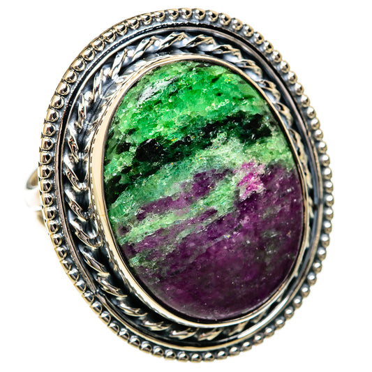 Ruby Zoisite Rings handcrafted by Ana Silver Co - RING104373 - Photo 2