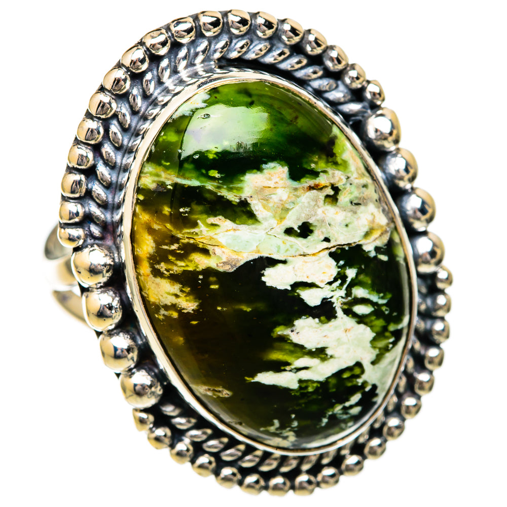 Australian Green Opal Rings handcrafted by Ana Silver Co - RING104383 - Photo 2