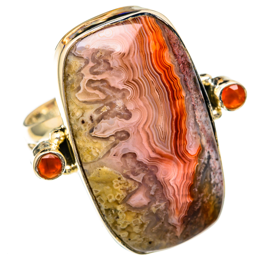 Crazy Lace Agate Rings handcrafted by Ana Silver Co - RING104391 - Photo 2