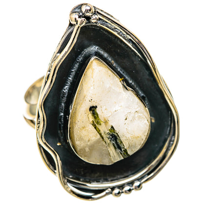 Green Tourmaline In Quartz Rings handcrafted by Ana Silver Co - RING104412 - Photo 2
