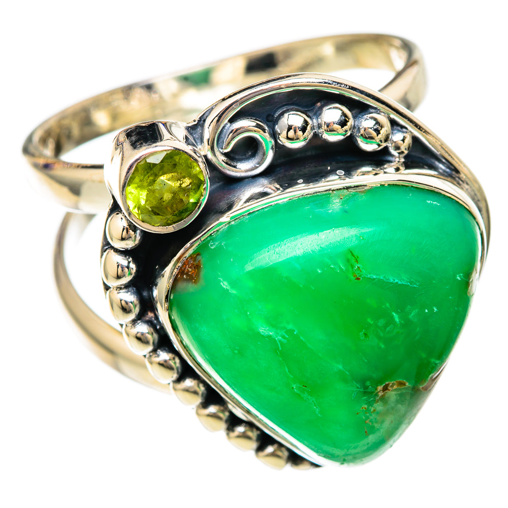Chrysoprase Rings handcrafted by Ana Silver Co - RING104422 - Photo 2