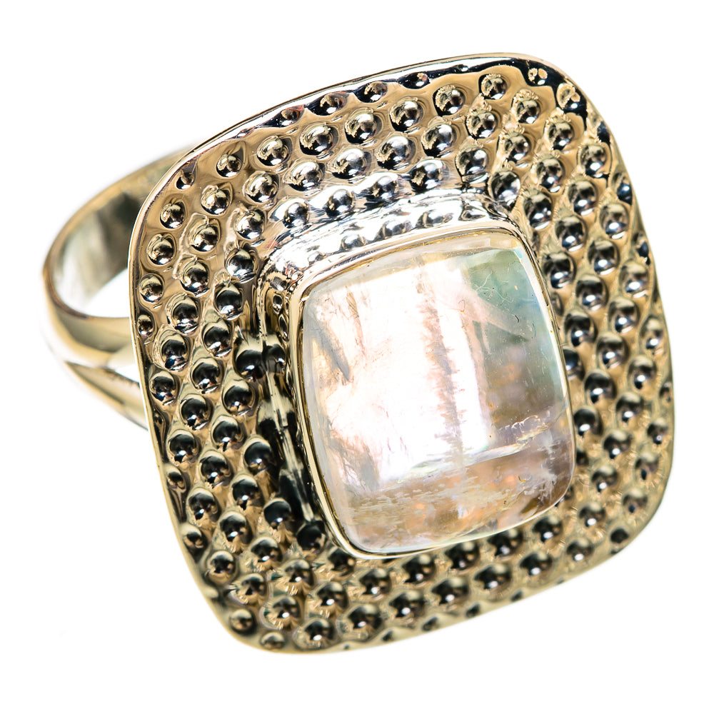Rainbow Moonstone Rings handcrafted by Ana Silver Co - RING104435 - Photo 2