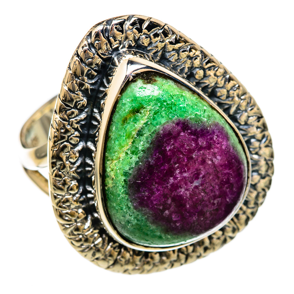 Ruby Zoisite Rings handcrafted by Ana Silver Co - RING104436 - Photo 2