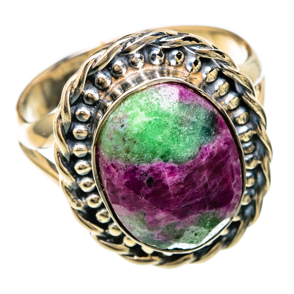 Ruby Zoisite Rings handcrafted by Ana Silver Co - RING104437 - Photo 2