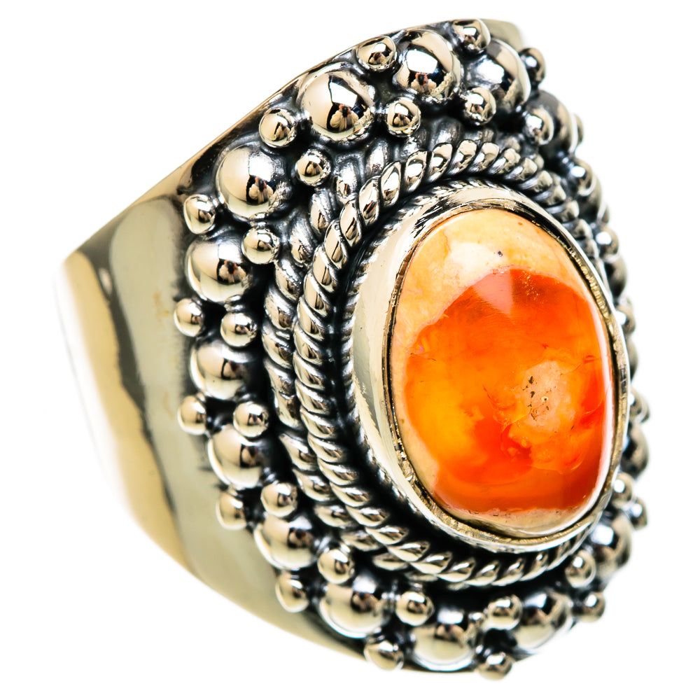 Mexican Fire Opal Rings handcrafted by Ana Silver Co - RING104439 - Photo 2