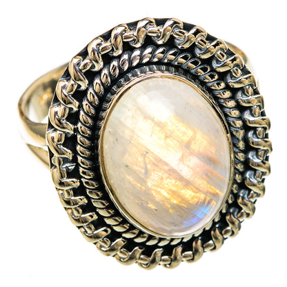 Rainbow Moonstone Rings handcrafted by Ana Silver Co - RING104460 - Photo 2