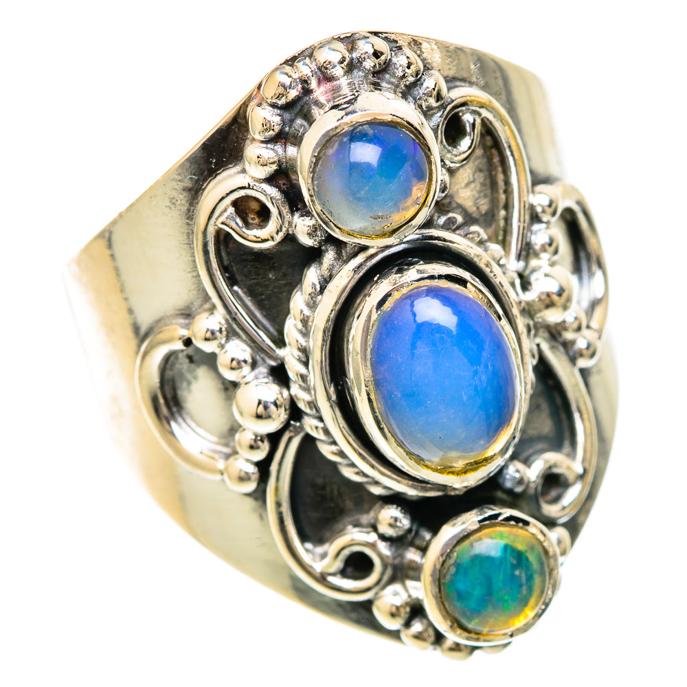 Ethiopian Opal Rings handcrafted by Ana Silver Co - RING104462 - Photo 2
