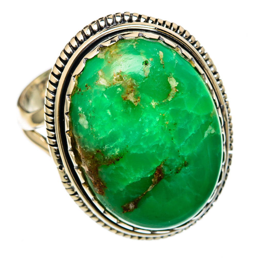 Chrysoprase Rings handcrafted by Ana Silver Co - RING104468 - Photo 2