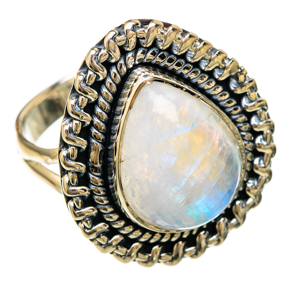 Rainbow Moonstone Rings handcrafted by Ana Silver Co - RING104482 - Photo 2