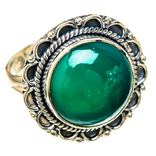 Green Onyx Rings handcrafted by Ana Silver Co - RING104489 - Photo 2