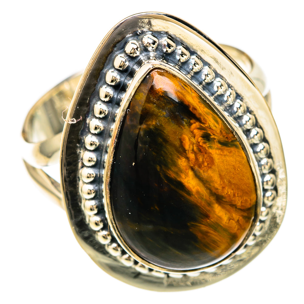Golden Pietersite Rings handcrafted by Ana Silver Co - RING104518 - Photo 2