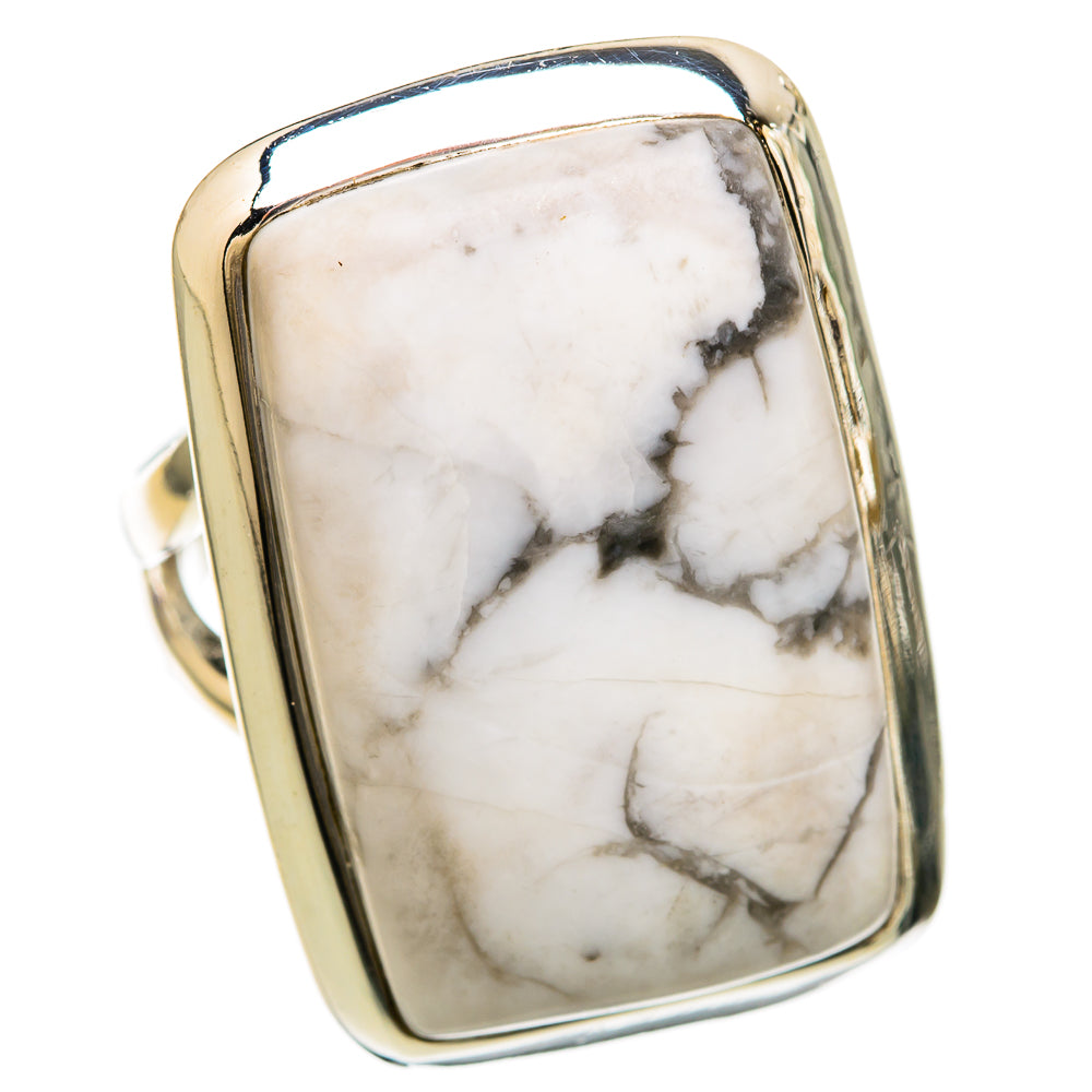 Howlite Rings handcrafted by Ana Silver Co - RING104541 - Photo 2