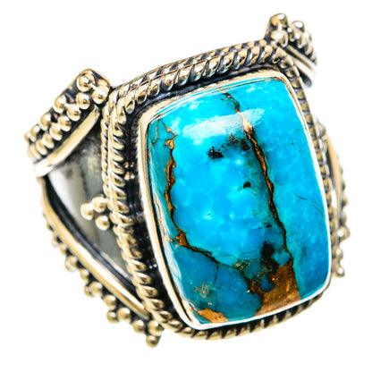 Blue Copper Composite Turquoise Rings handcrafted by Ana Silver Co - RING104553 - Photo 2