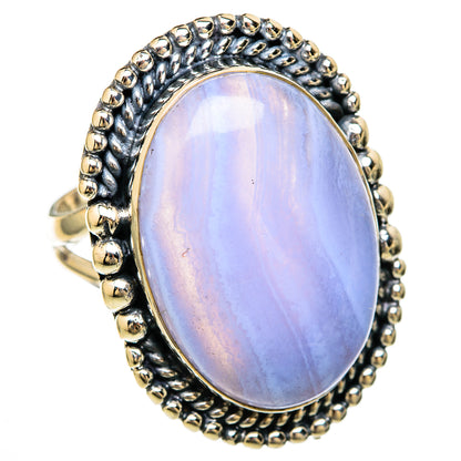 Blue Lace Agate Rings handcrafted by Ana Silver Co - RING104580 - Photo 2