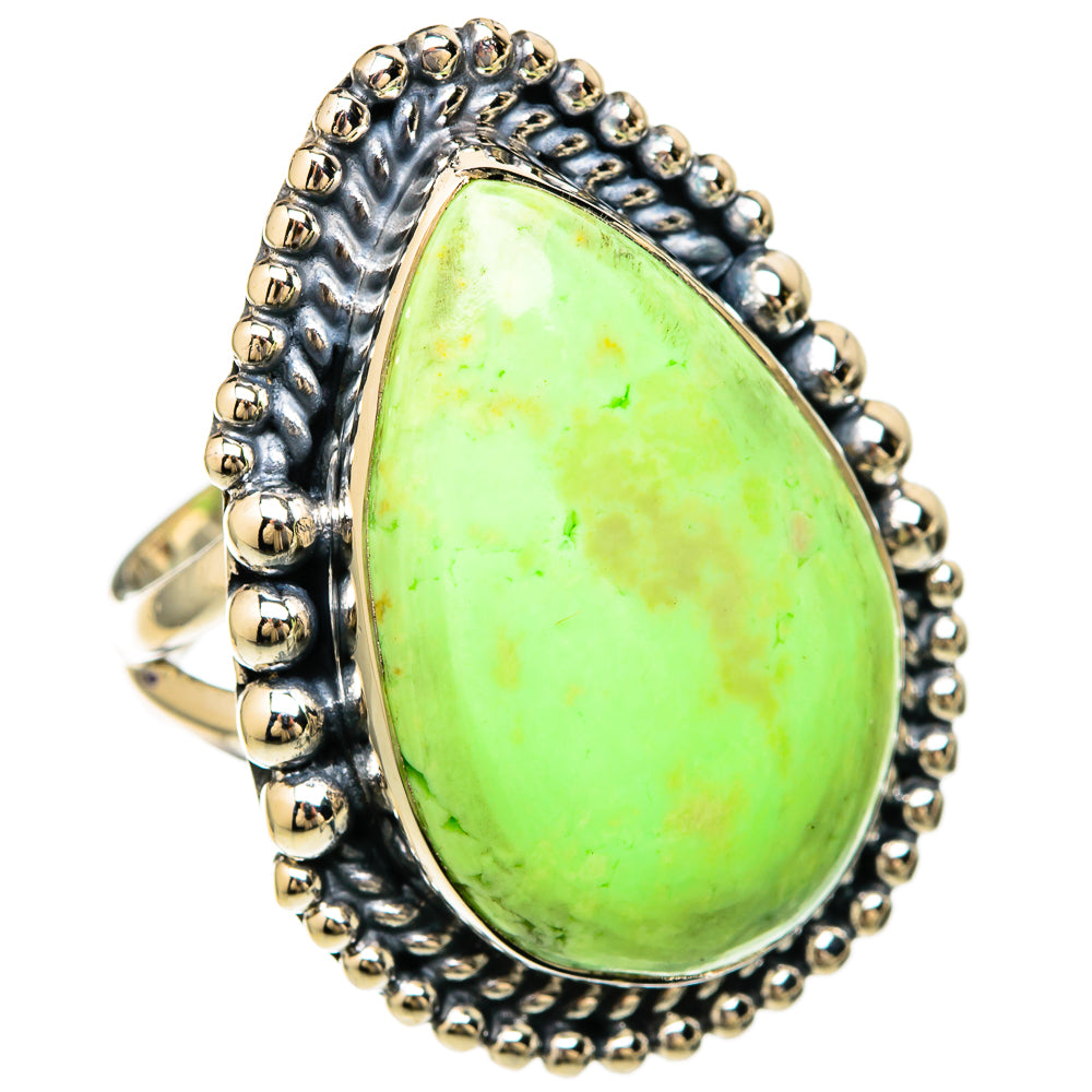 Lemon Chrysoprase Rings handcrafted by Ana Silver Co - RING104597 - Photo 2