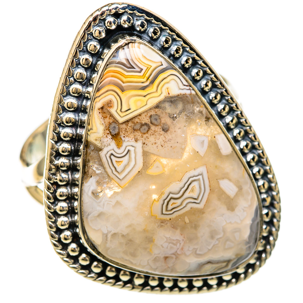 Laguna Lace Agate Rings handcrafted by Ana Silver Co - RING104612 - Photo 2