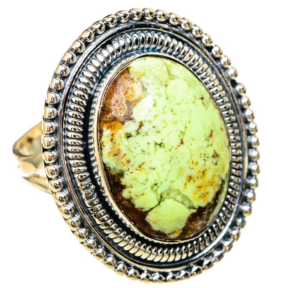 Lemon Chrysoprase Rings handcrafted by Ana Silver Co - RING104620 - Photo 2