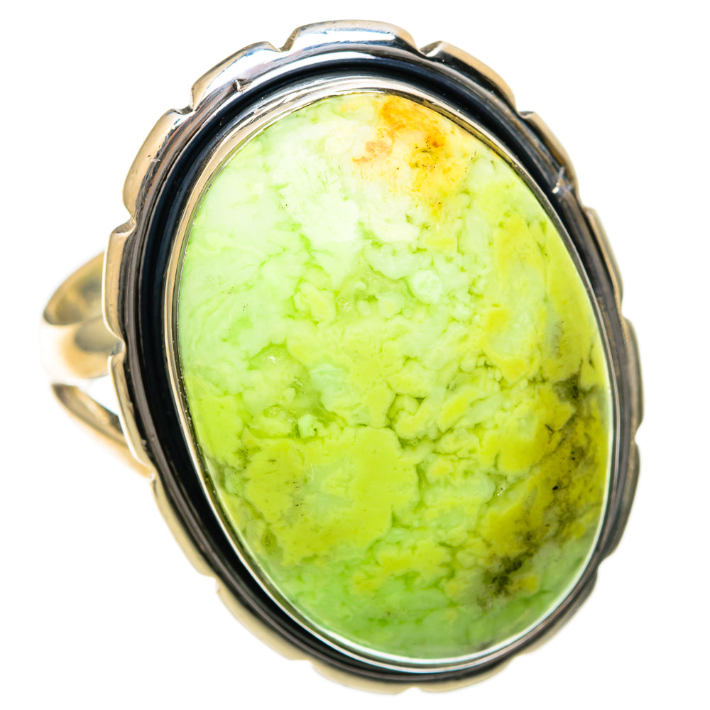 Lemon Chrysoprase Rings handcrafted by Ana Silver Co - RING104634 - Photo 2