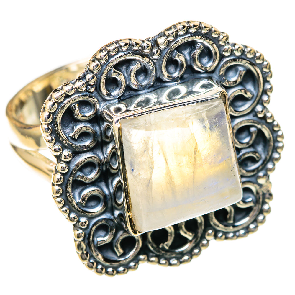 Rainbow Moonstone Rings handcrafted by Ana Silver Co - RING104651 - Photo 2