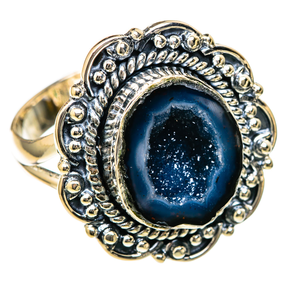 Coconut Geode Druzy Rings handcrafted by Ana Silver Co - RING104676 - Photo 2