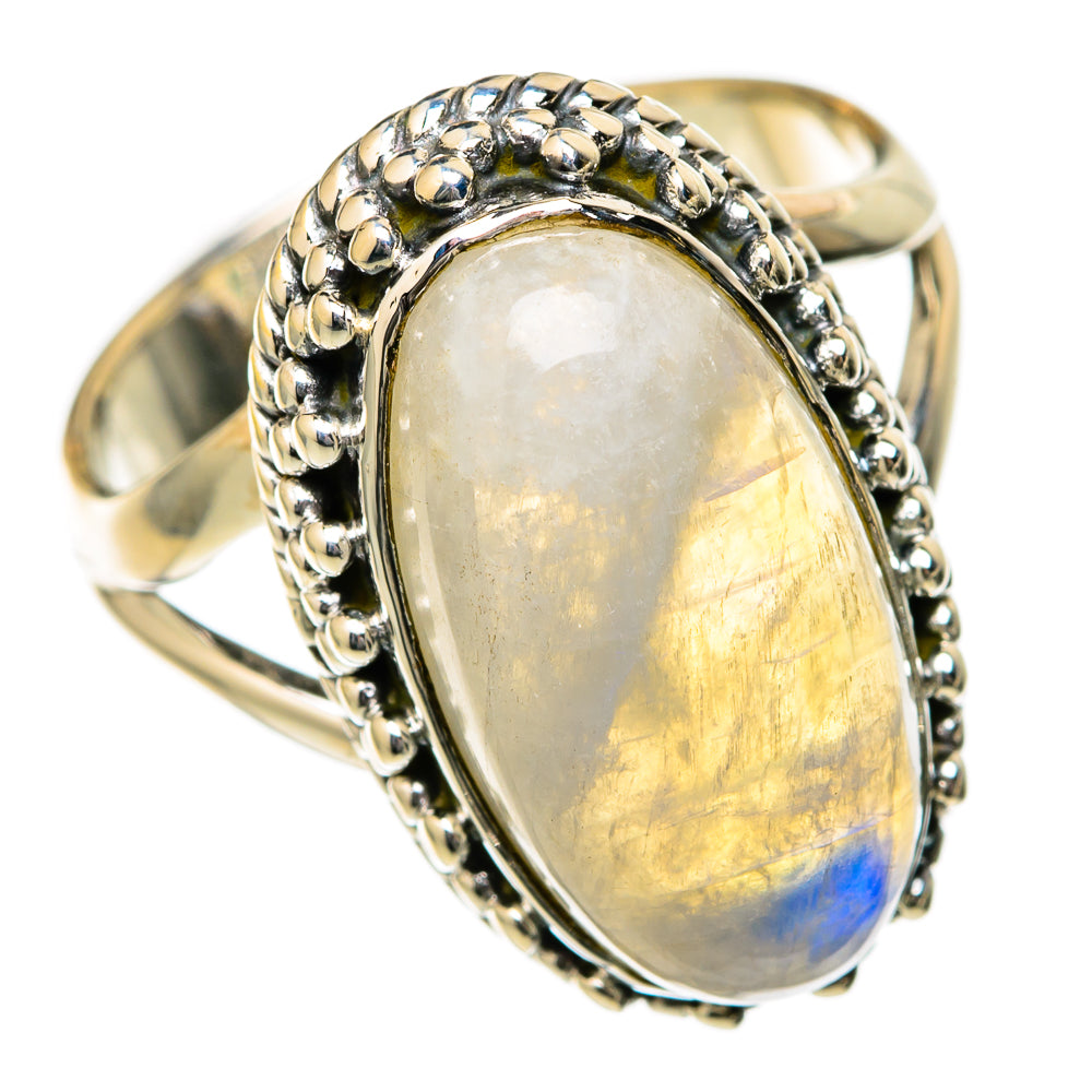 Rainbow Moonstone Rings handcrafted by Ana Silver Co - RING104677 - Photo 2