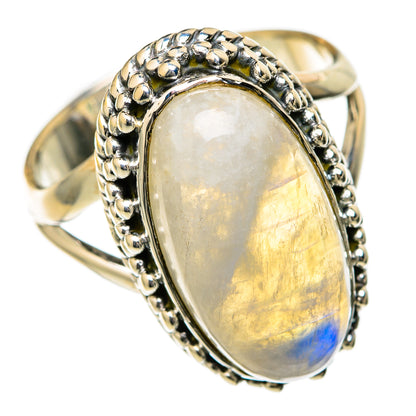 Rainbow Moonstone Rings handcrafted by Ana Silver Co - RING104677 - Photo 2