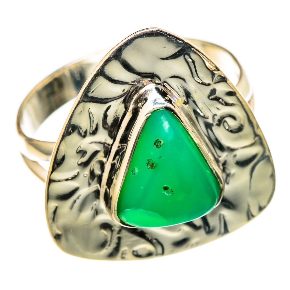 Chrysoprase Rings handcrafted by Ana Silver Co - RING104692 - Photo 2