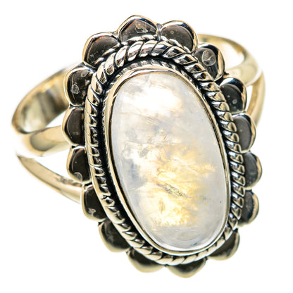 Rainbow Moonstone Rings handcrafted by Ana Silver Co - RING104705 - Photo 2
