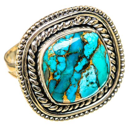 Blue Copper Composite Turquoise Rings handcrafted by Ana Silver Co - RING104708 - Photo 2