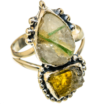 Green Tourmaline In Quartz Rings handcrafted by Ana Silver Co - RING104716 - Photo 2