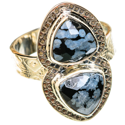 Snowflake Obsidian Rings handcrafted by Ana Silver Co - RING104742 - Photo 2