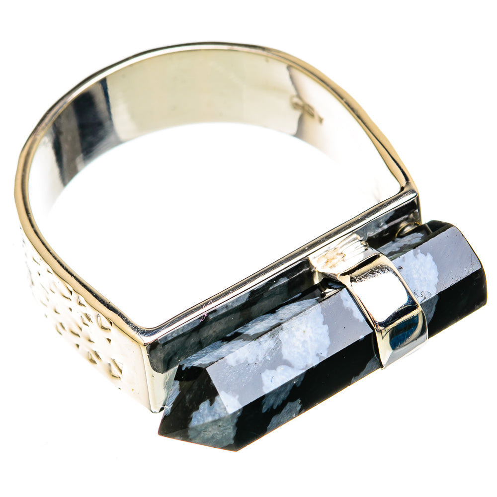 Snowflake Obsidian Rings handcrafted by Ana Silver Co - RING104743 - Photo 2