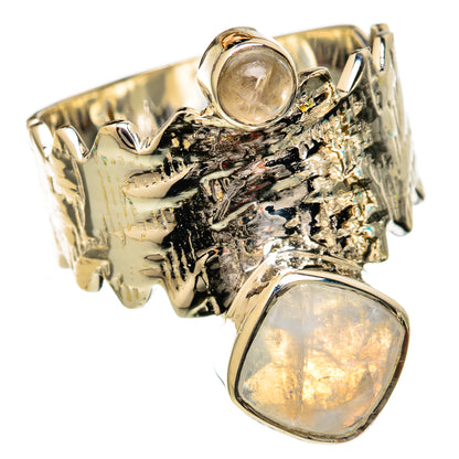 Rainbow Moonstone Rings handcrafted by Ana Silver Co - RING104744 - Photo 2