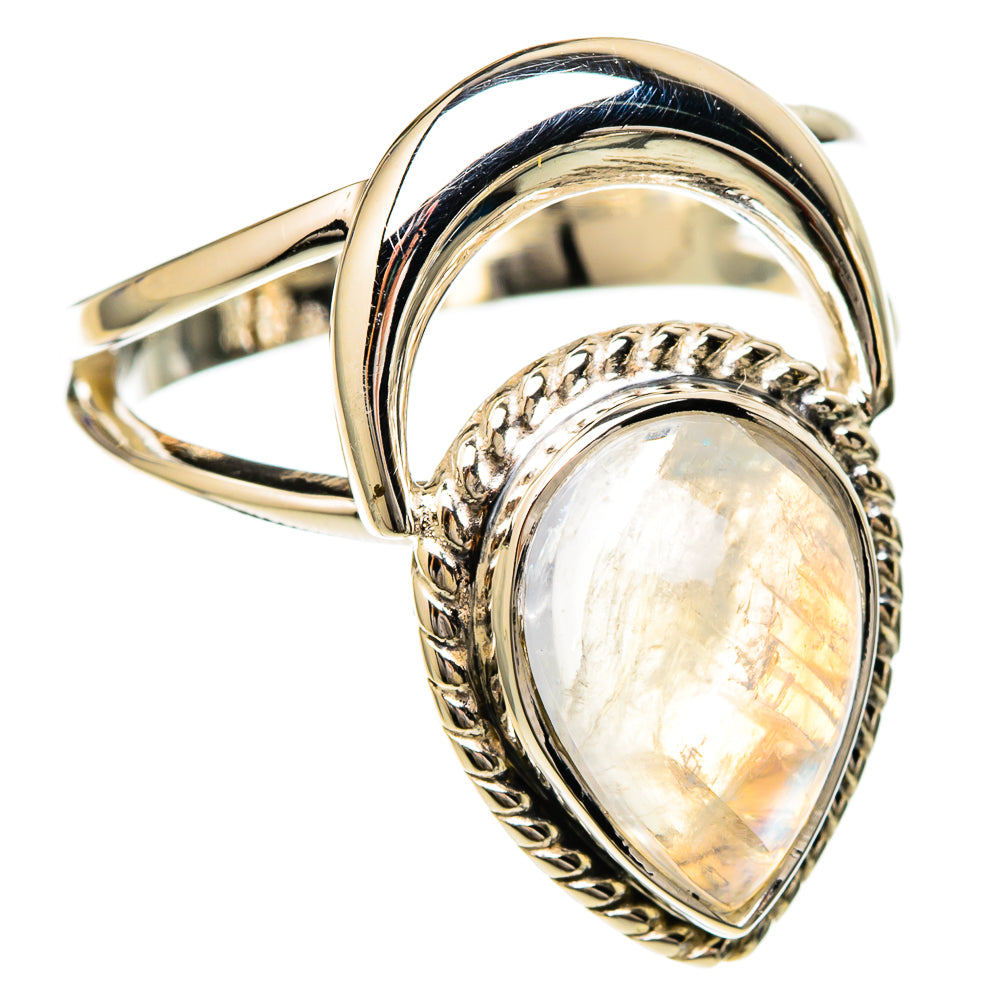 Rainbow Moonstone Rings handcrafted by Ana Silver Co - RING104745 - Photo 2
