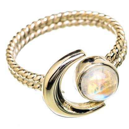 Rainbow Moonstone Rings handcrafted by Ana Silver Co - RING104790 - Photo 2