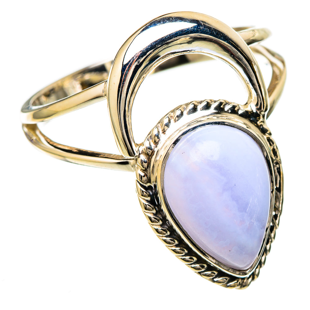 Blue Lace Agate Rings handcrafted by Ana Silver Co - RING104792 - Photo 2