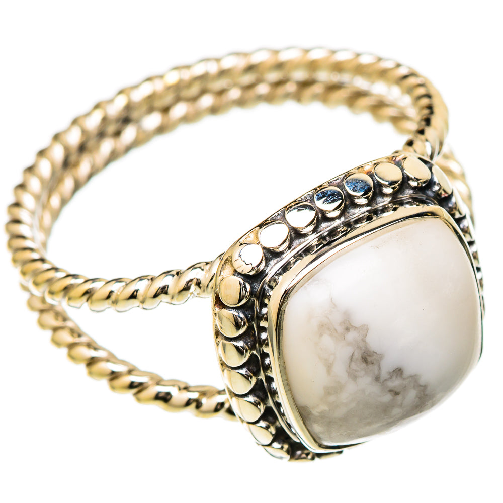 Howlite Rings handcrafted by Ana Silver Co - RING104793 - Photo 2