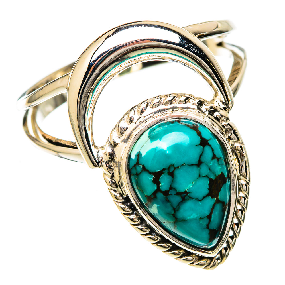Tibetan Turquoise Rings handcrafted by Ana Silver Co - RING104800 - Photo 2
