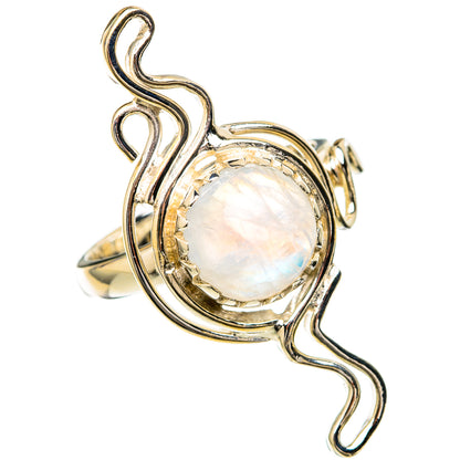 Rainbow Moonstone Rings handcrafted by Ana Silver Co - RING104828 - Photo 2