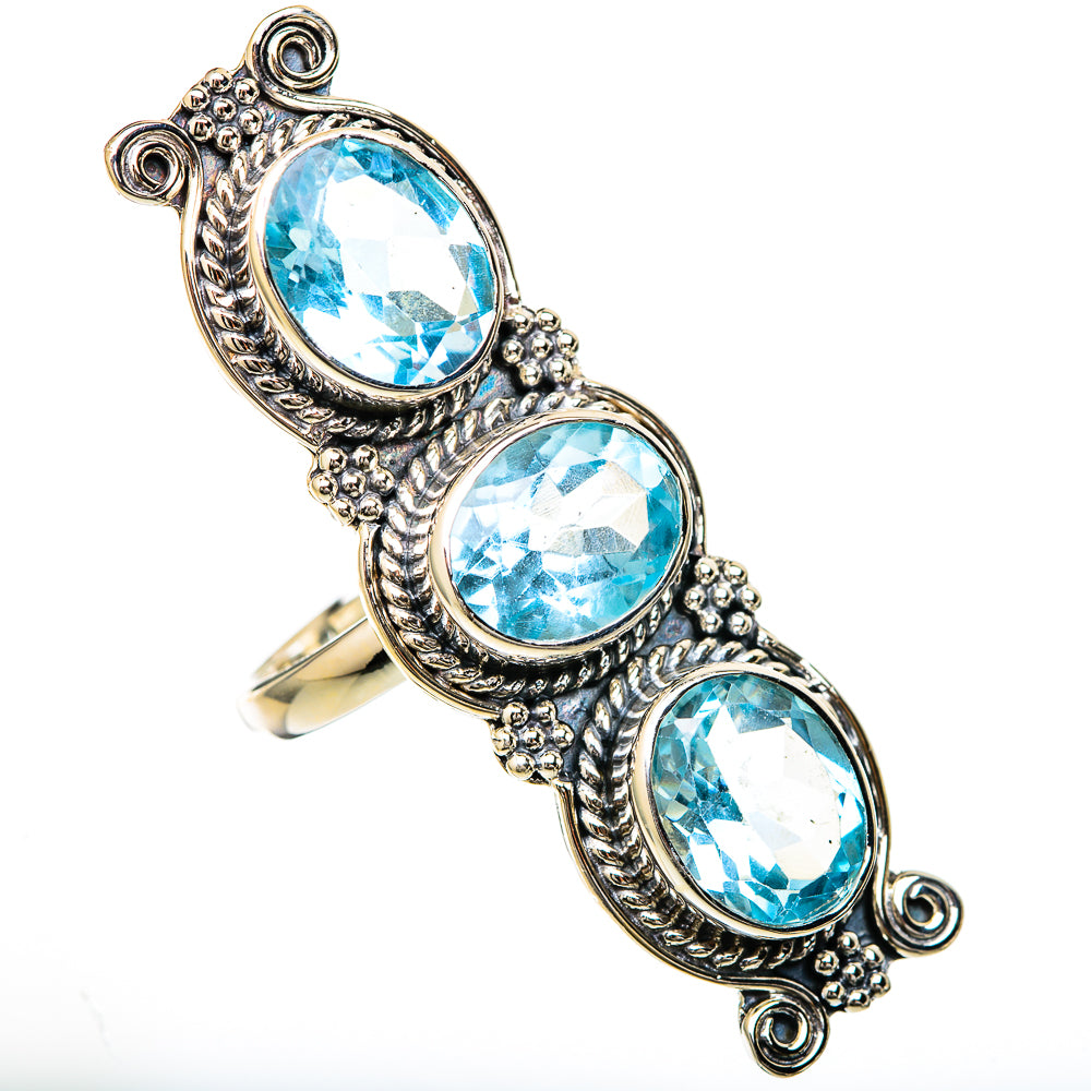 Blue Topaz Rings handcrafted by Ana Silver Co - RING104841 - Photo 2