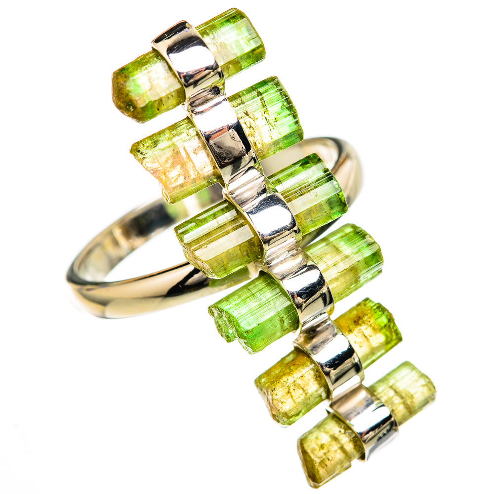 Green Tourmaline Rings handcrafted by Ana Silver Co - RING104847 - Photo 2