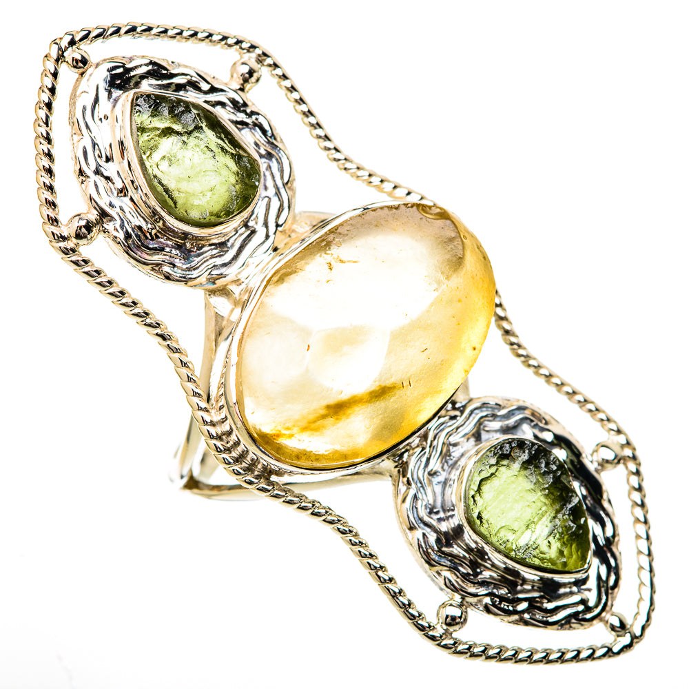 Libyan Desert Glass Rings handcrafted by Ana Silver Co - RING104848 - Photo 2