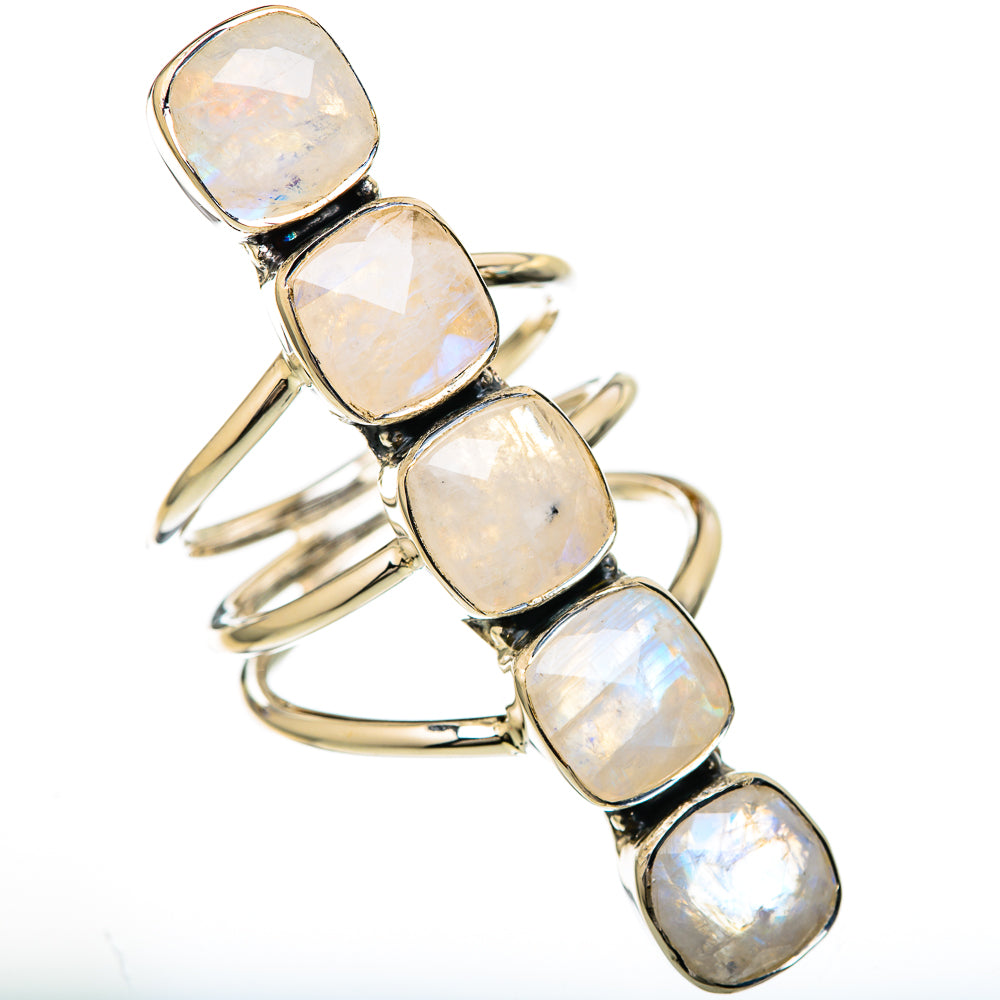 Rainbow Moonstone Rings handcrafted by Ana Silver Co - RING104863 - Photo 2
