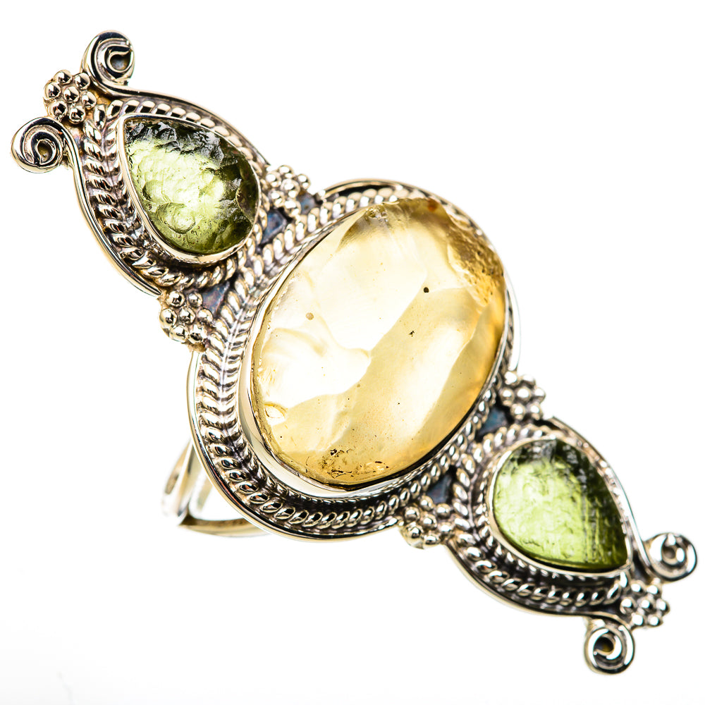 Libyan Desert Glass Rings handcrafted by Ana Silver Co - RING104881 - Photo 2