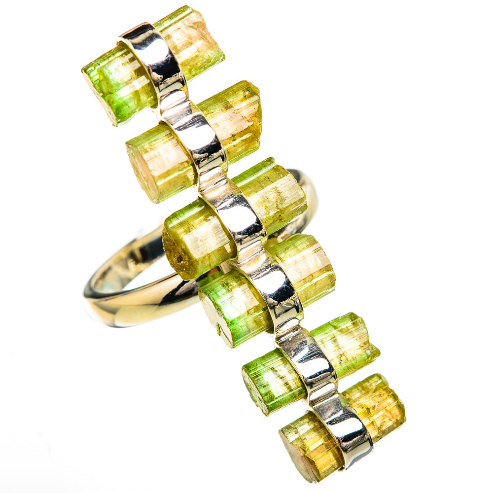Green Tourmaline Rings handcrafted by Ana Silver Co - RING104882 - Photo 2
