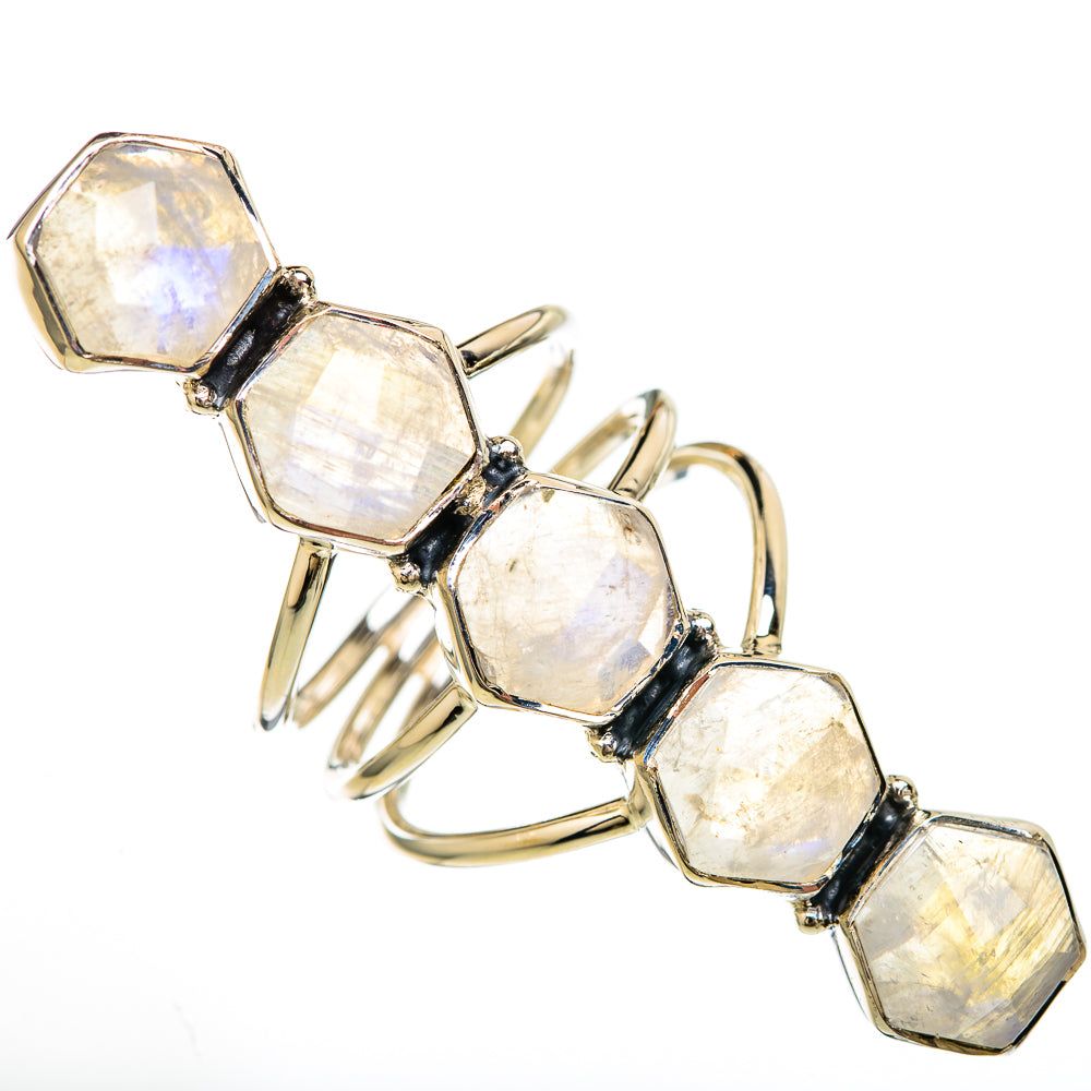 Rainbow Moonstone Rings handcrafted by Ana Silver Co - RING104899 - Photo 2
