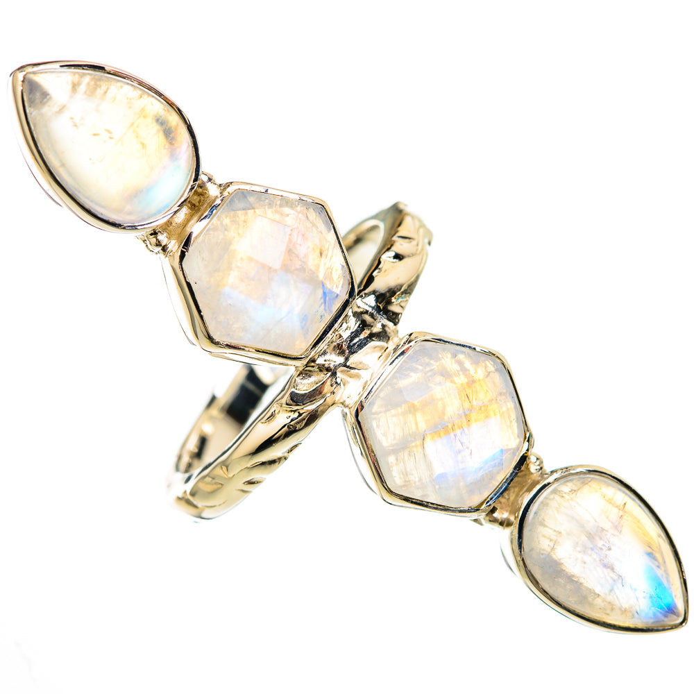 Rainbow Moonstone Rings handcrafted by Ana Silver Co - RING104901 - Photo 2