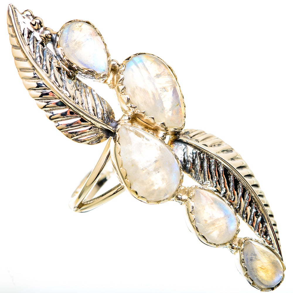 Rainbow Moonstone Rings handcrafted by Ana Silver Co - RING104902 - Photo 2